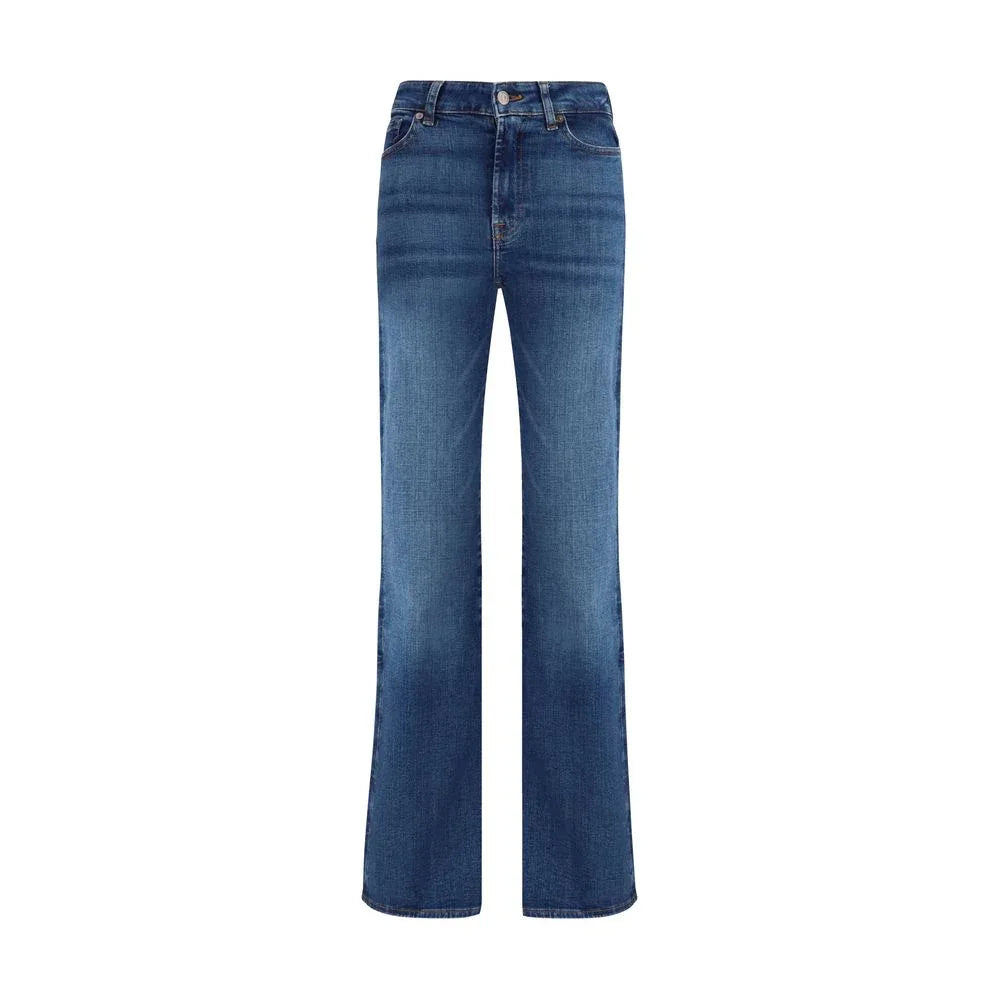 7FOR Blue Cotton Bootcut Jeans - Axxen 