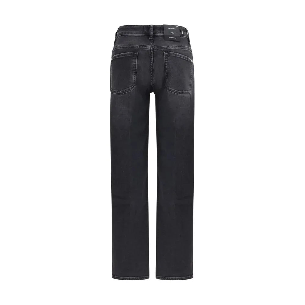 Jeans dritti in cotone nero 7FOR