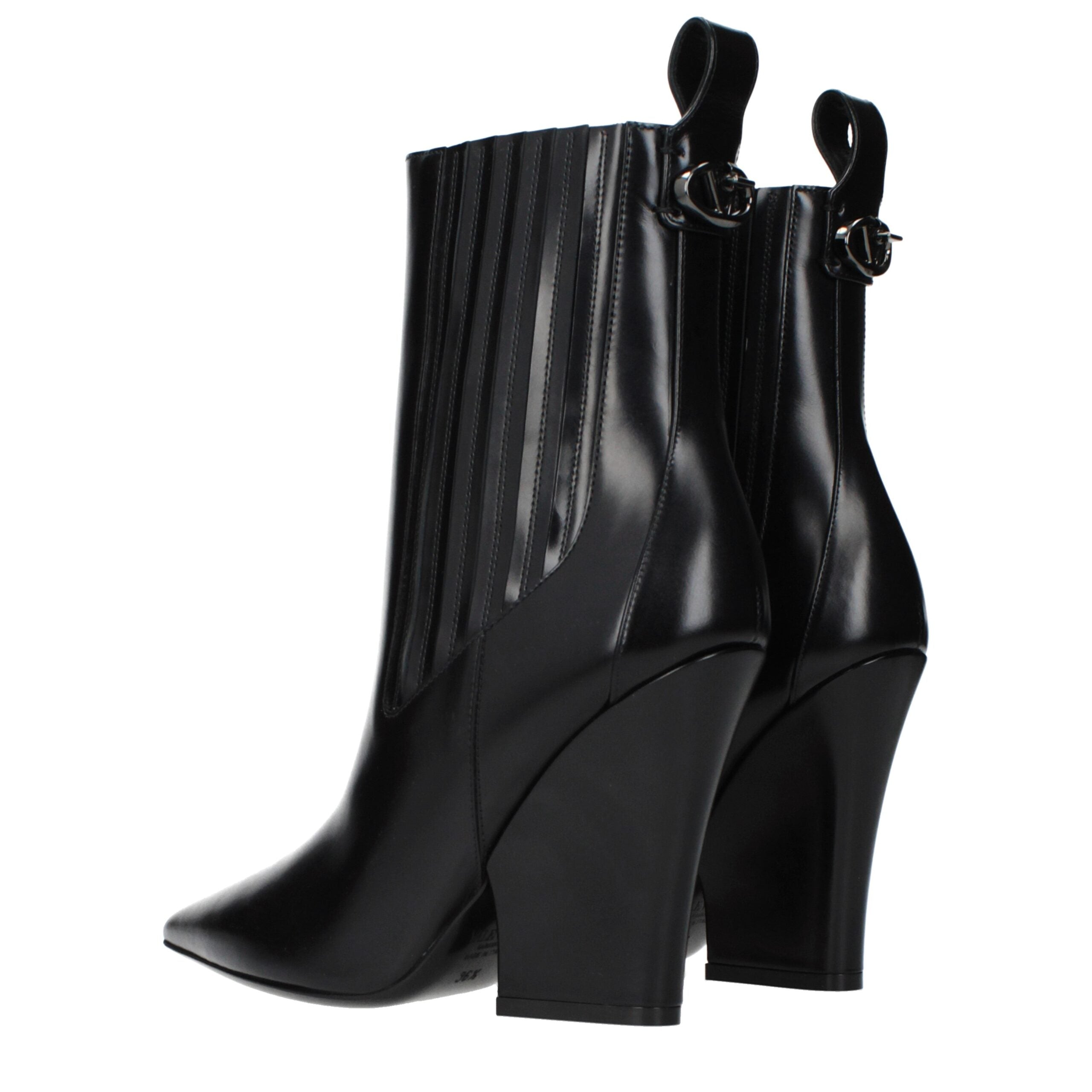 Bottines en cuir noir Valentino Garavani