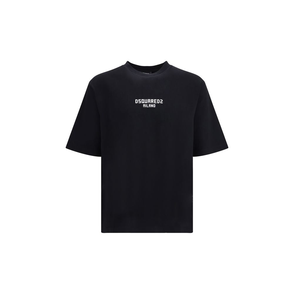 T-shirt nera in cotone Dsquared²