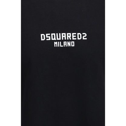 T-shirt nera in cotone Dsquared²