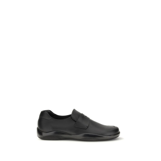 Mocassini slip-on Prada Bos Taurus in pelle di vitello nera