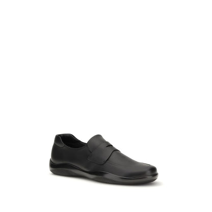 Mocassini slip-on Prada Bos Taurus in pelle di vitello nera