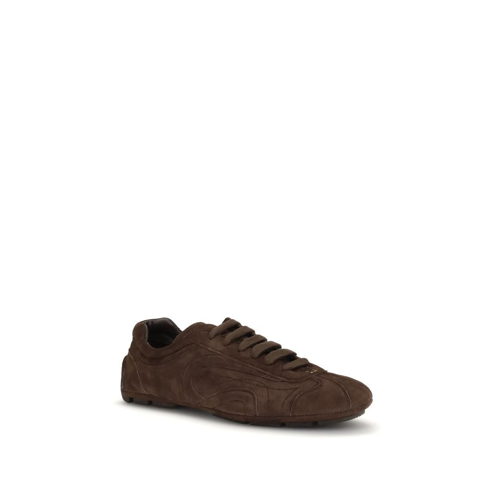 Baskets Prada en agneau marron Ovis Aries