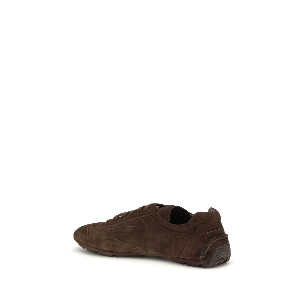 Baskets Prada en agneau marron Ovis Aries