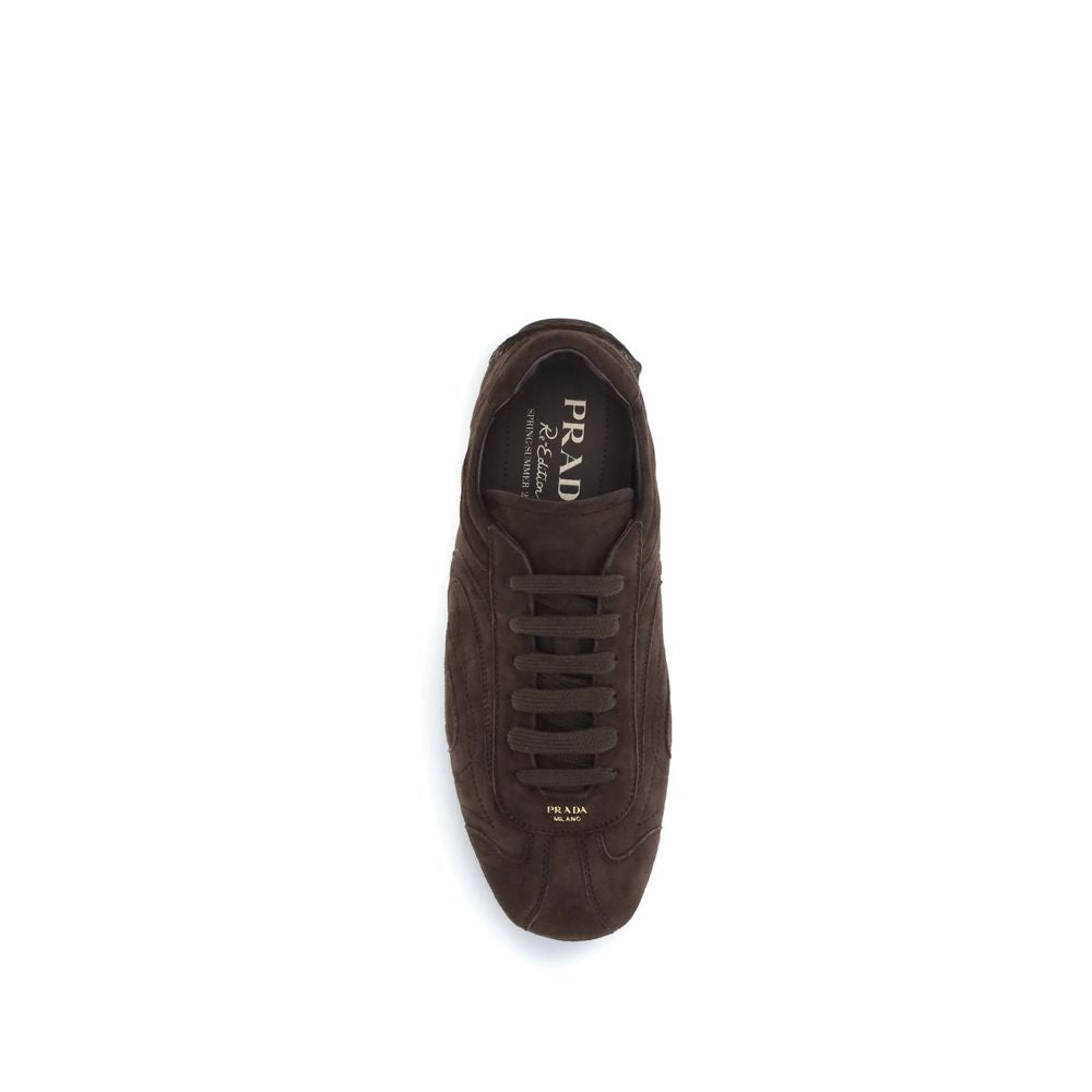 Baskets Prada en agneau marron Ovis Aries