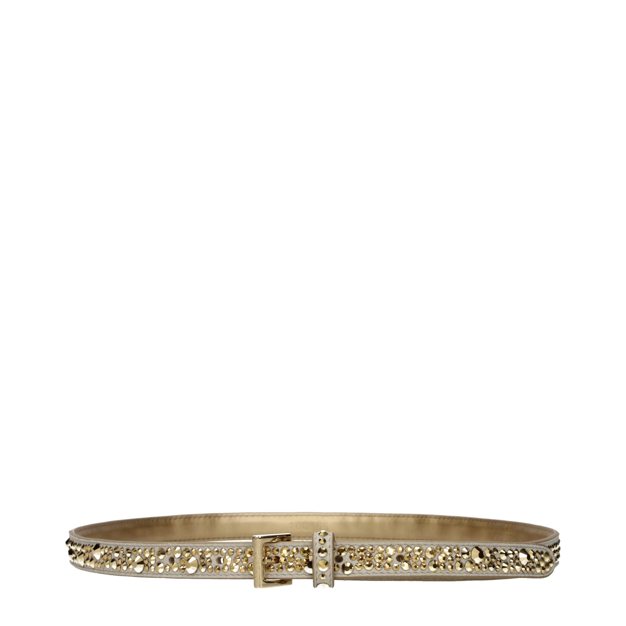 Ceinture Prada en cuir doré