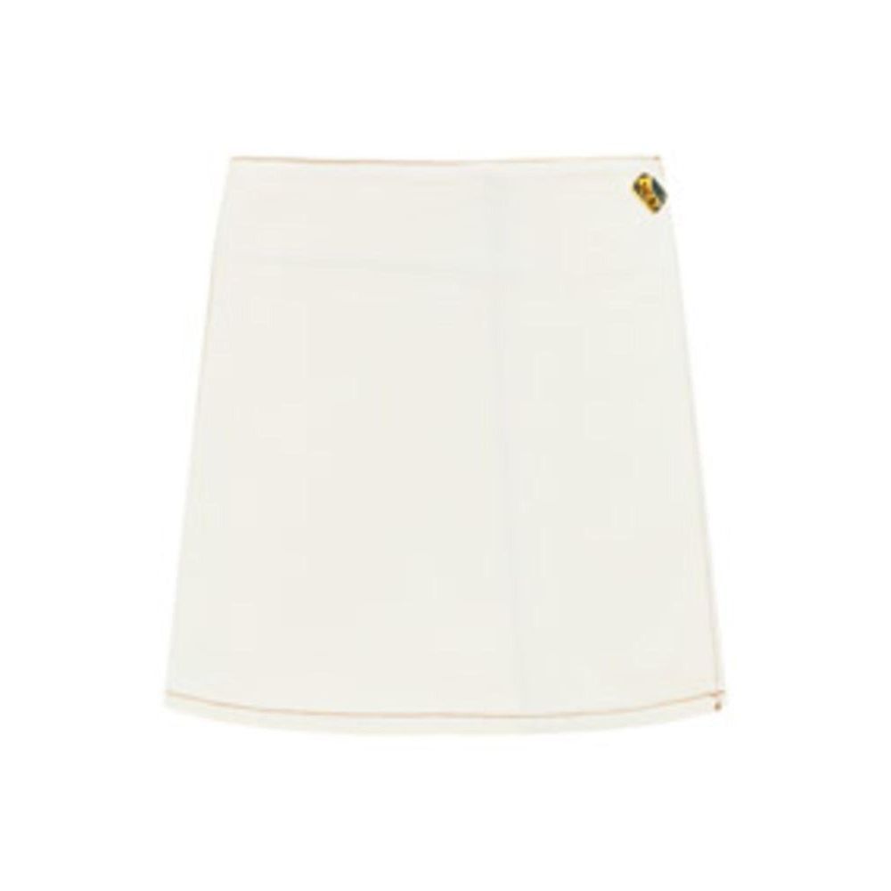 Jupe courte blanche en coton Ganni