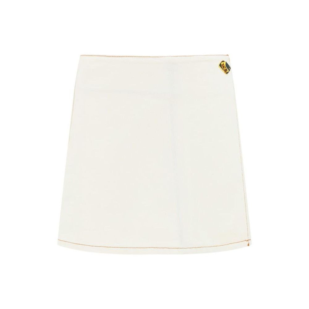 Jupe courte blanche en coton Ganni