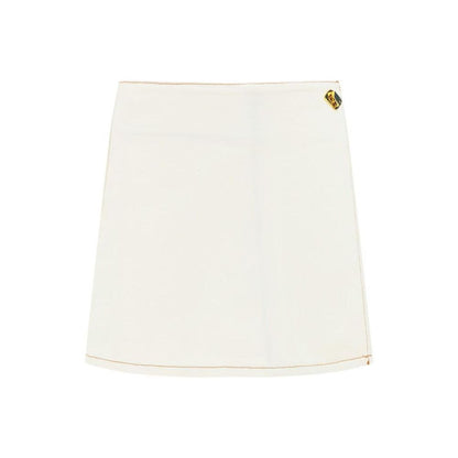 Minigonna in cotone bianco Ganni