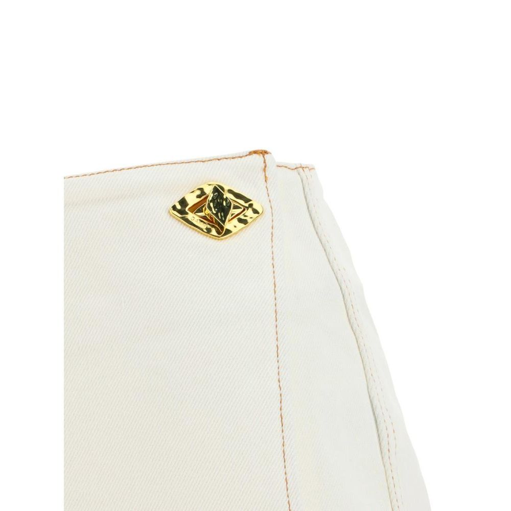 Jupe courte blanche en coton Ganni