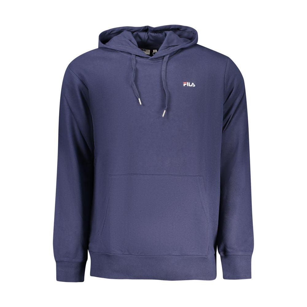 Felpa con cappuccio da uomo in cotone blu Fila