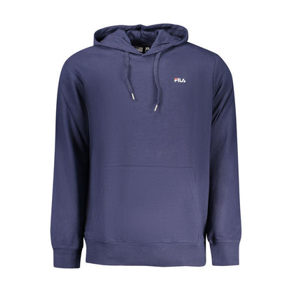 Felpa con cappuccio da uomo in cotone blu Fila