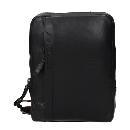 Borsa a tracolla in pelle nera Piquadro