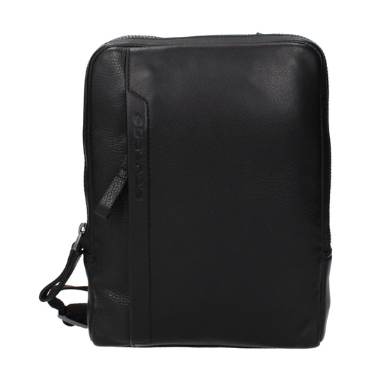 Borsa a tracolla in pelle nera Piquadro