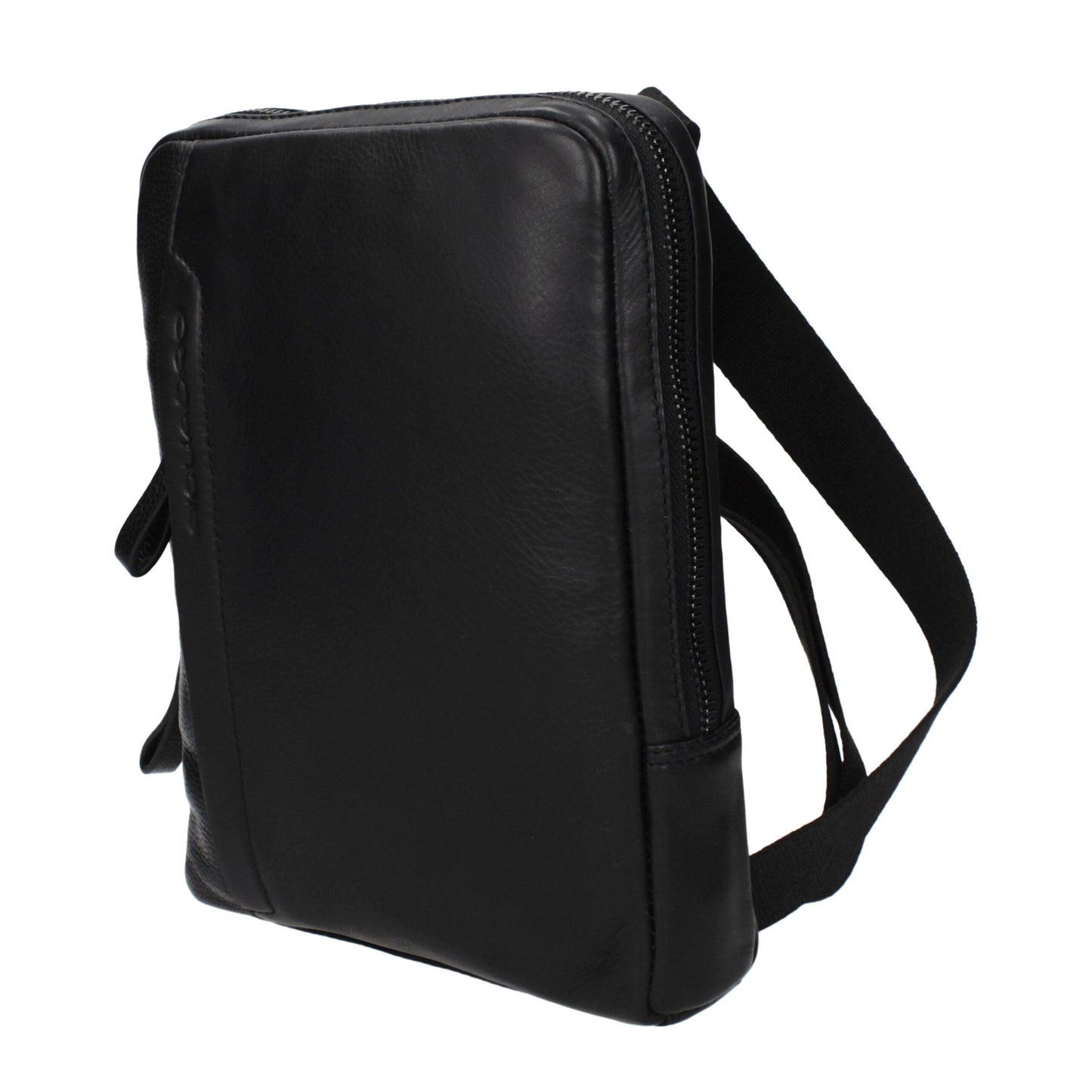 Borsa a tracolla in pelle nera Piquadro