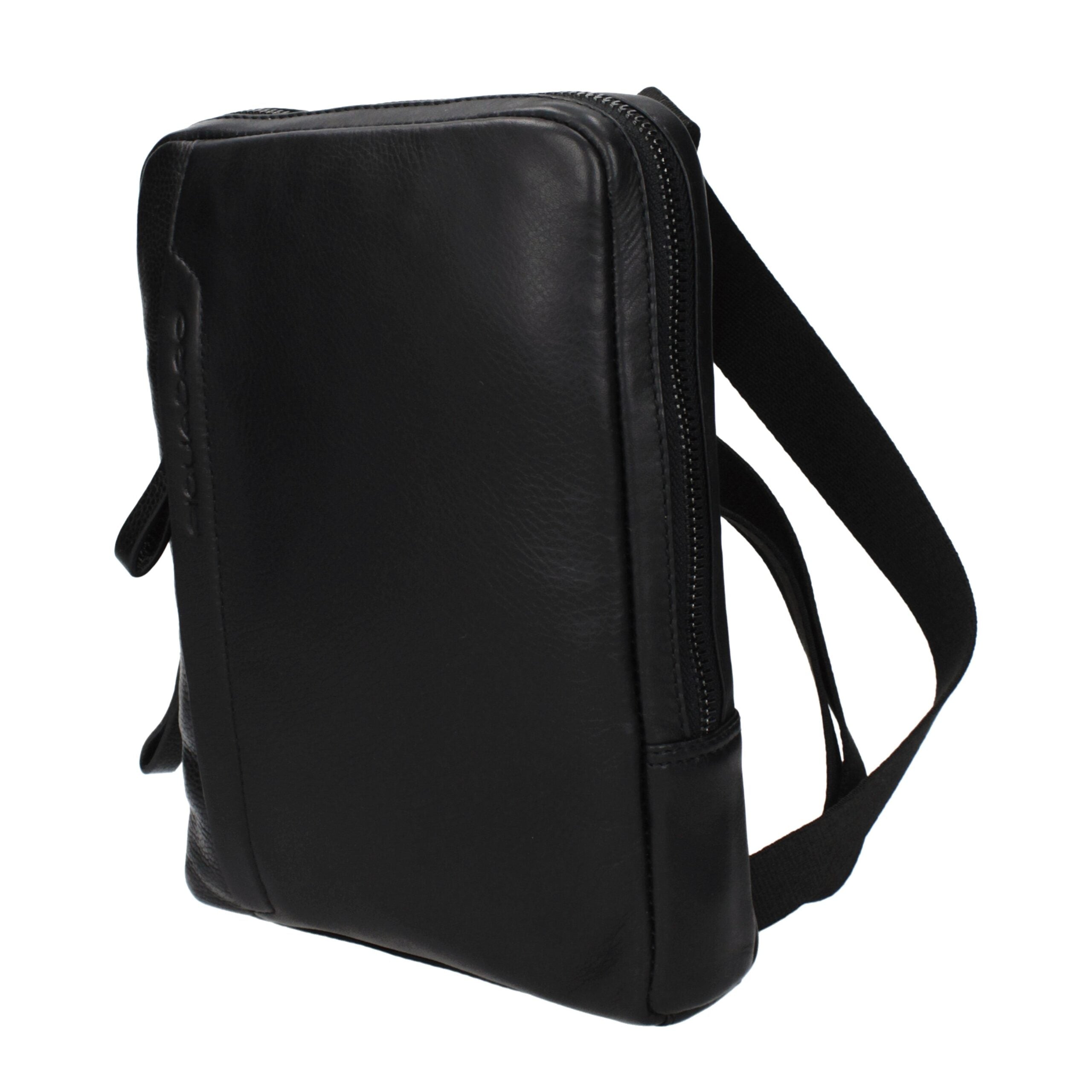 Sac bandoulière en cuir noir Piquadro