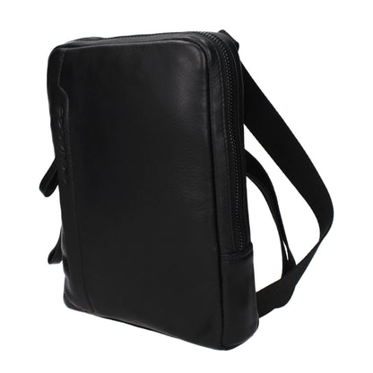 Borsa a tracolla in pelle nera Piquadro