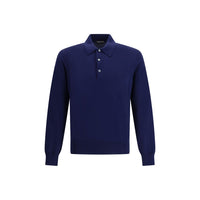 Polo bleu en coton Tom Ford
