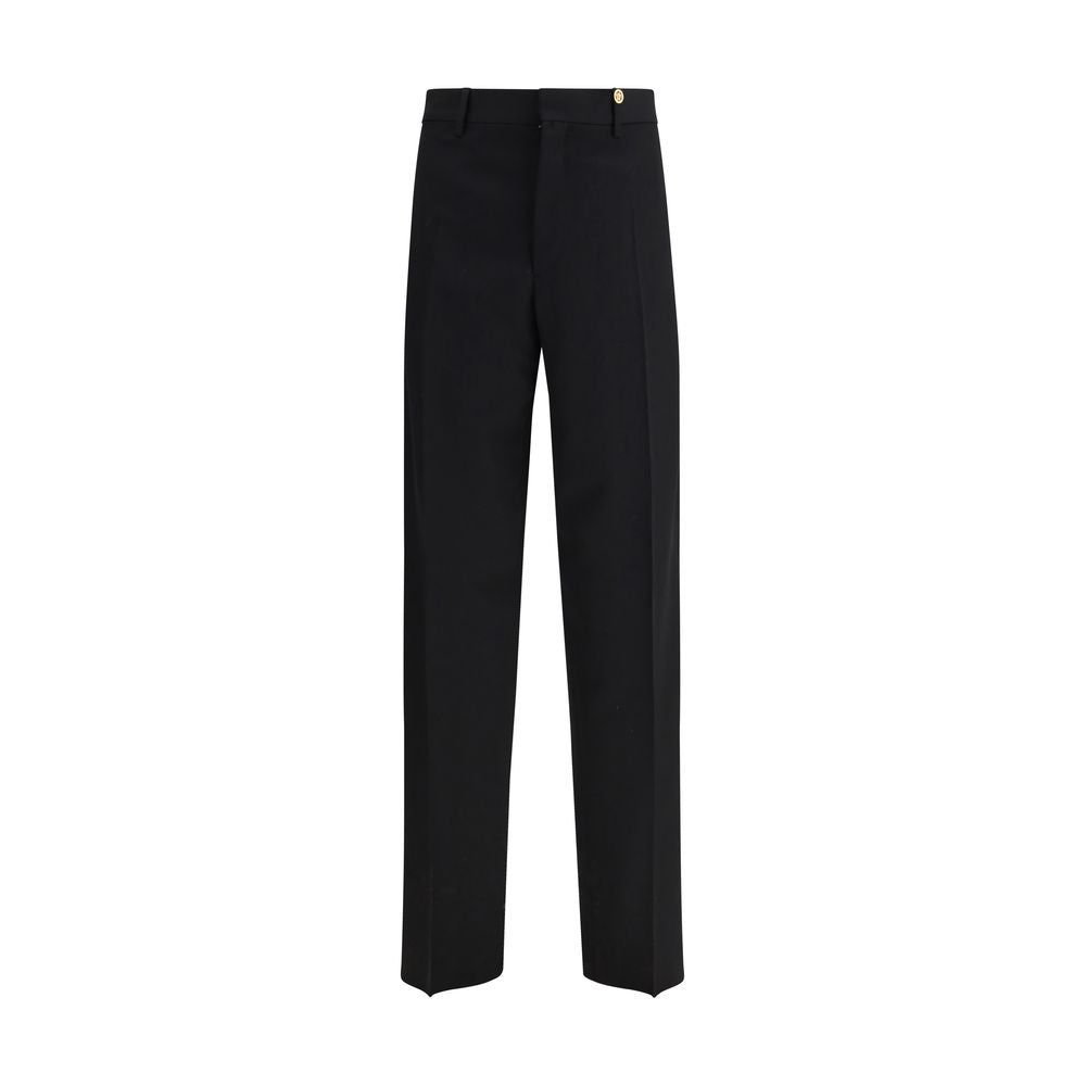 Versace Pantaloni Eleganti in Lana Nera