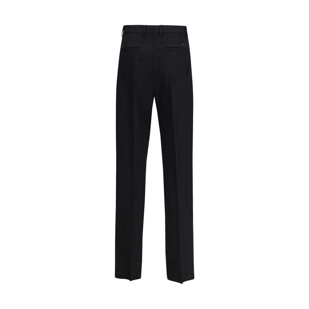 Versace Pantaloni Eleganti in Lana Nera