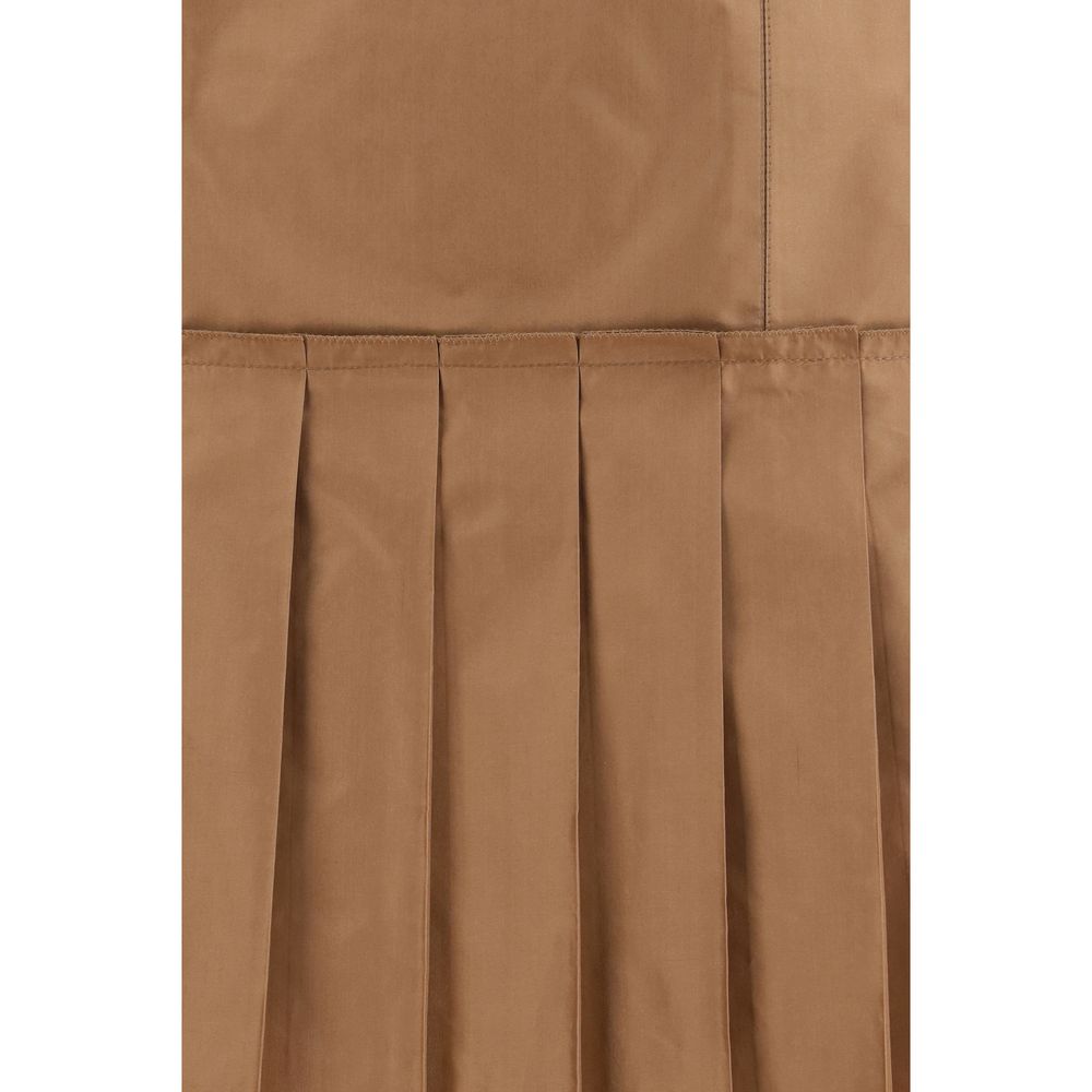 Minigonna in seta marrone Fendi