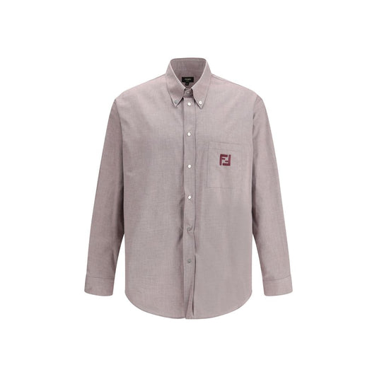 Camicia in cotone bordeaux Fendi