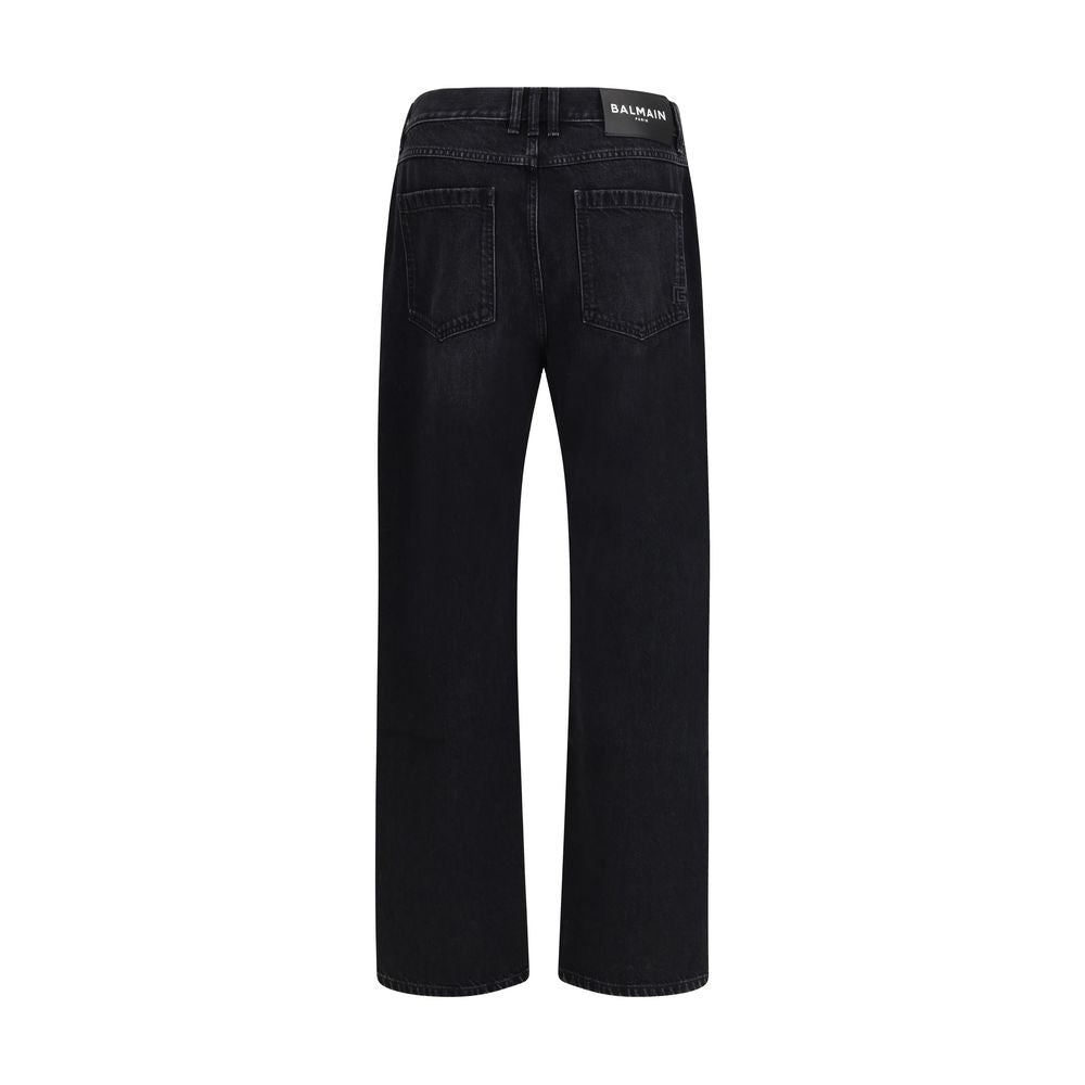 Jeans Balmain in cotone nero