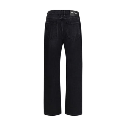 Jeans Balmain in cotone nero