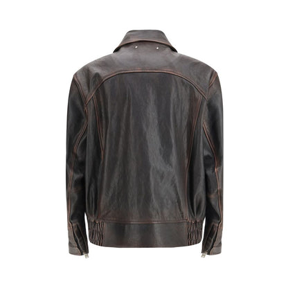 Golden Goose Bomber in pelle di capra marrone