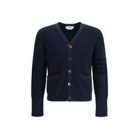 Cardigan Thom Browne in cotone blu