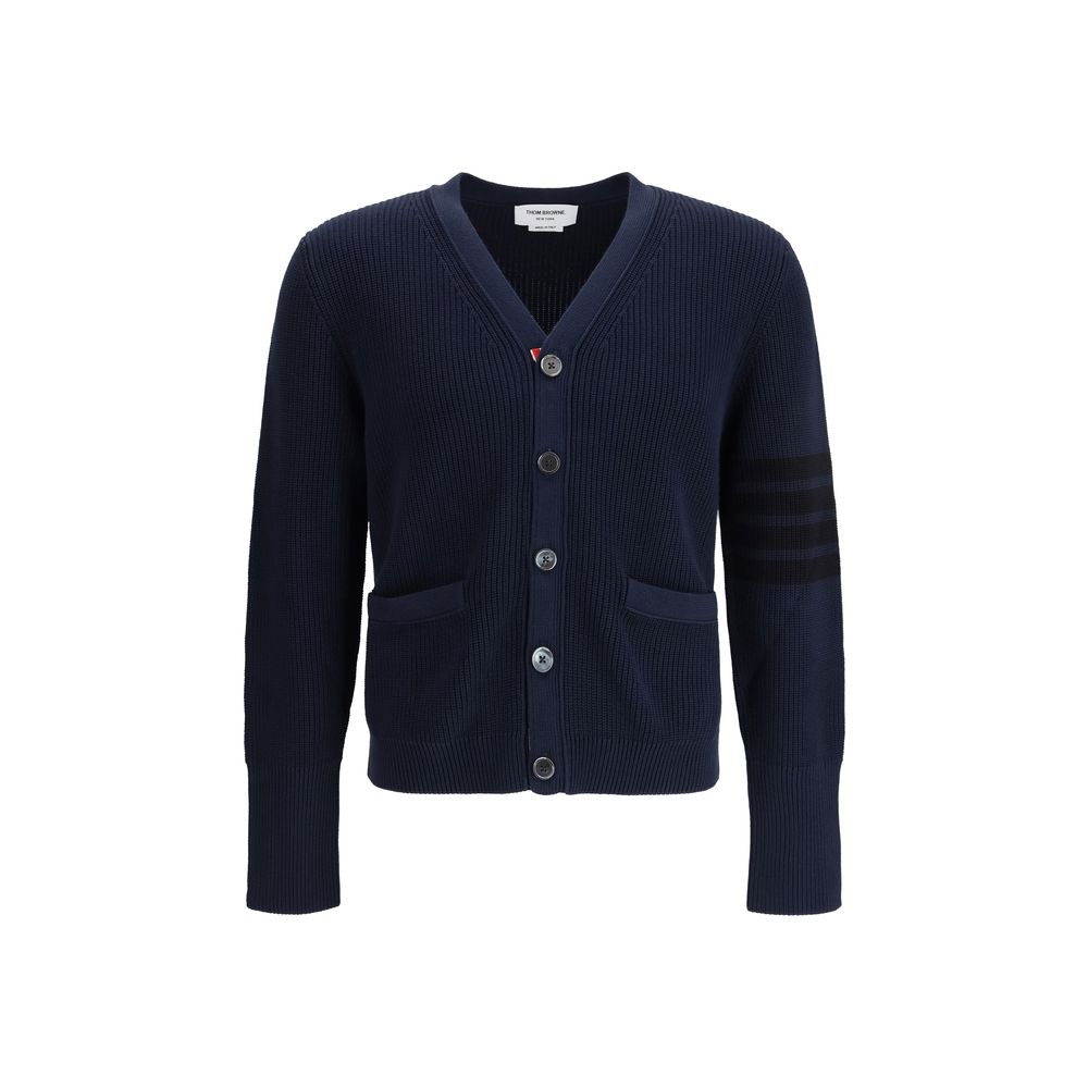 Cardigan Thom Browne in cotone blu