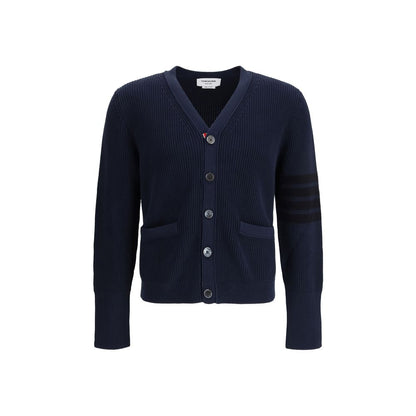Cardigan Thom Browne in cotone blu