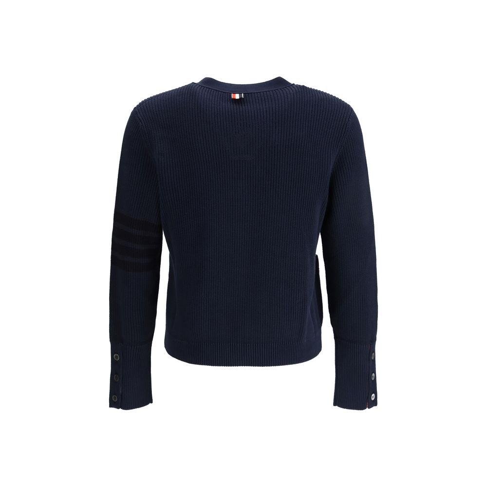 Cardigan Thom Browne in cotone blu