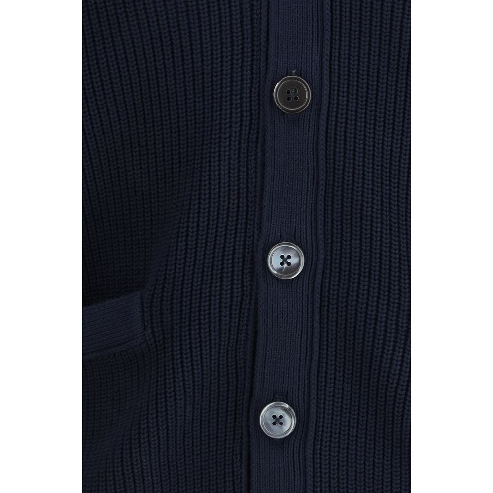 Cardigan Thom Browne in cotone blu