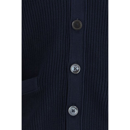 Cardigan Thom Browne in cotone blu