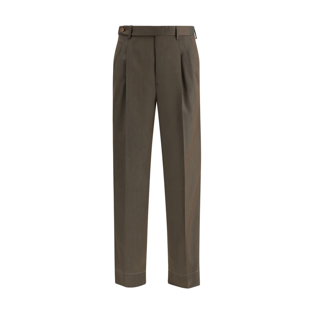 Pantaloni Casual in Lana Pile Bicolore Brioni